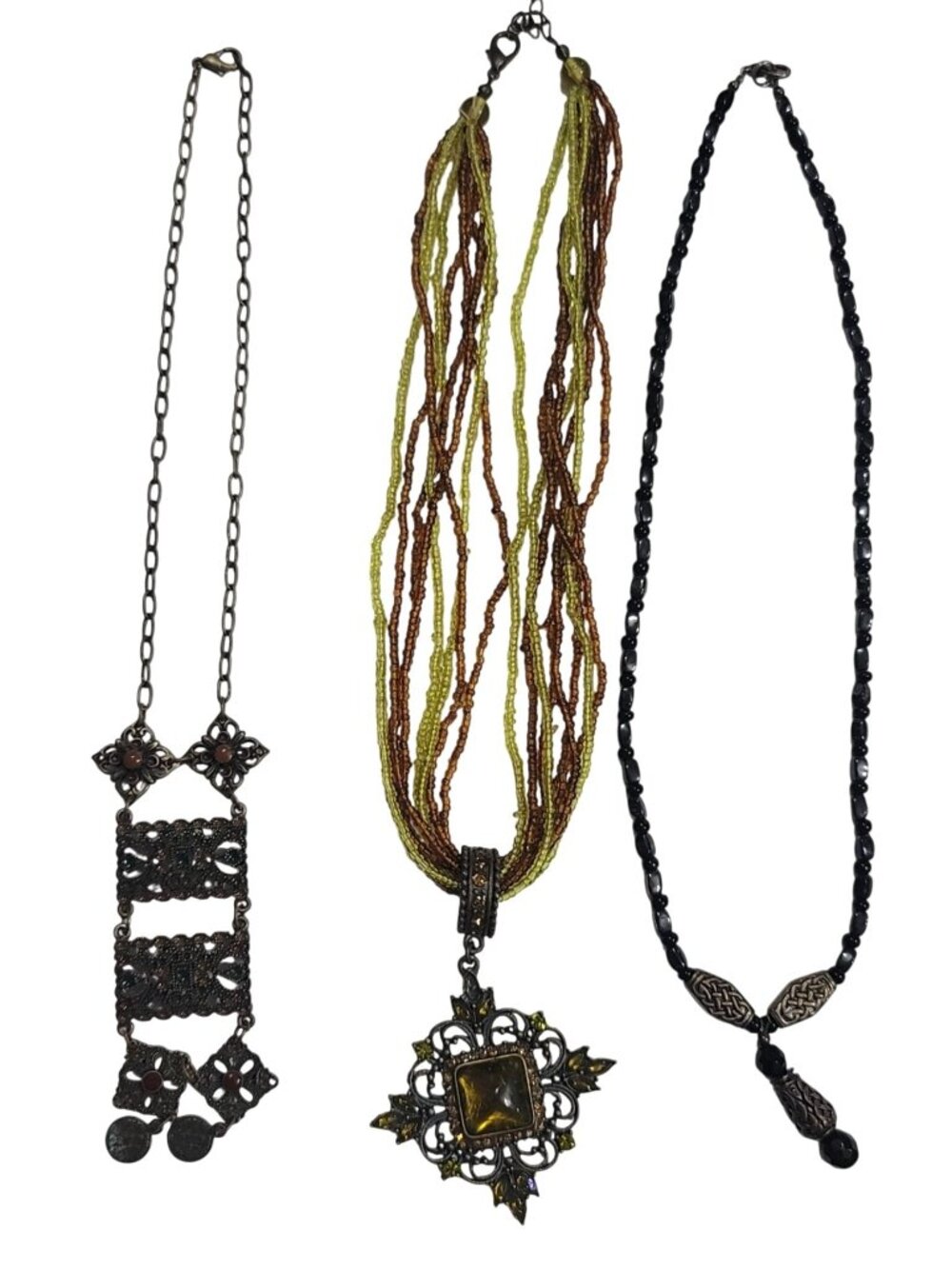 Vintage Necklace Lot Saint Benedict Pendant Maltese-cross Gothic and Celtic styl